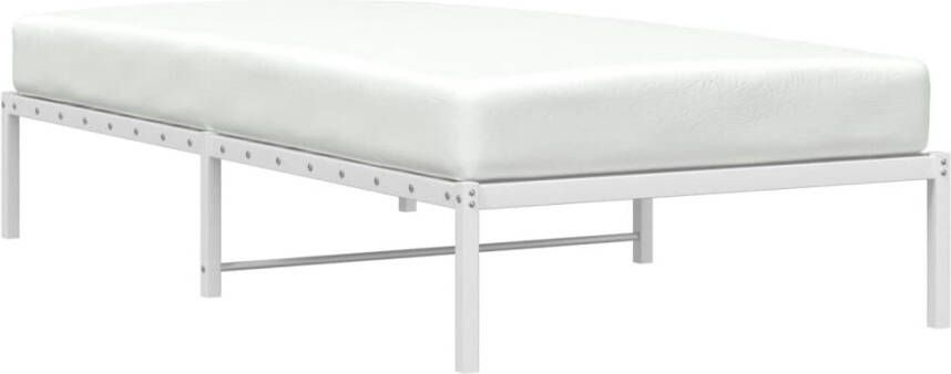 VidaXL -Bedframe-metaal-wit-107x203-cm