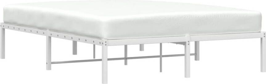 VidaXL -Bedframe-metaal-wit-135x190-cm