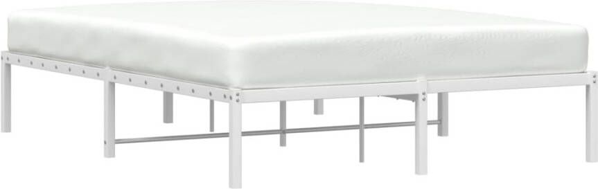 VidaXL -Bedframe-metaal-wit-140x190-cm