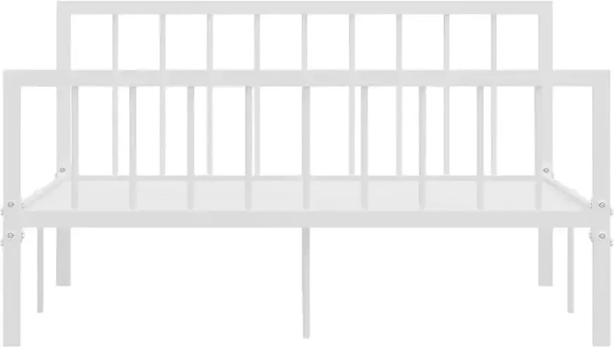 VidaXL -Bedframe-metaal-wit-140x200-cm