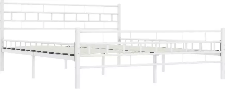 VidaXL -Bedframe-metaal-wit-140x200-cm