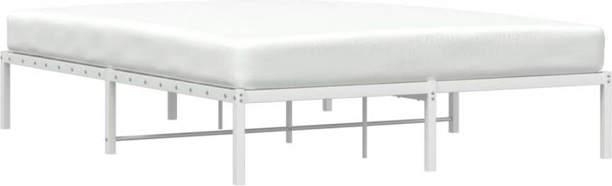 VidaXL -Bedframe-metaal-wit-150x200-cm