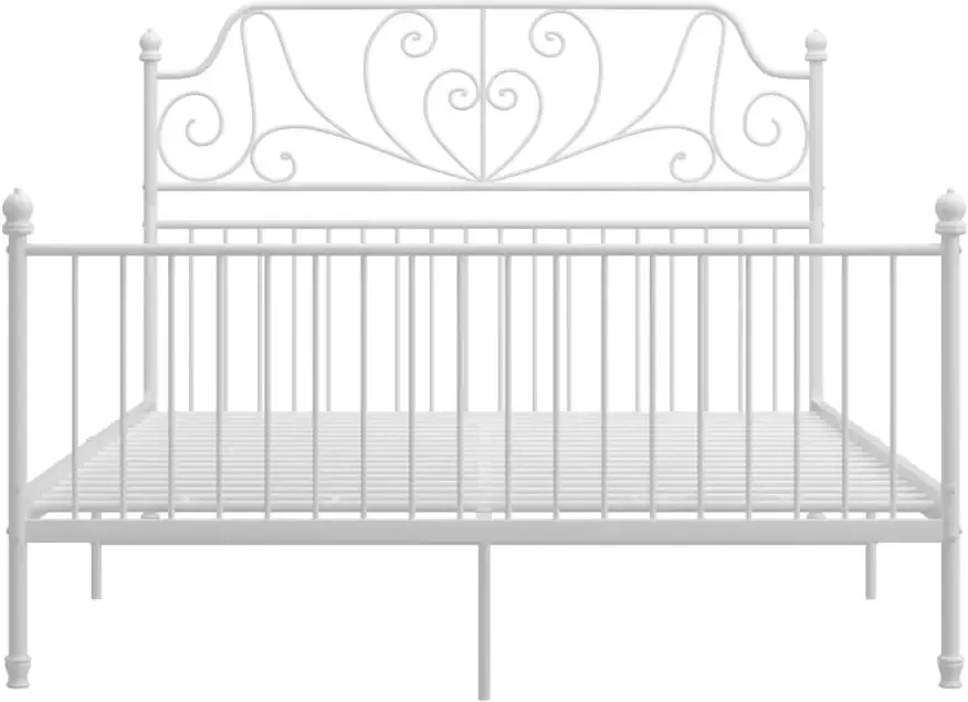VidaXL -Bedframe-metaal-wit-160x200-cm