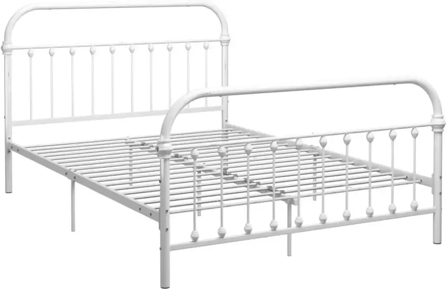 VidaXL -Bedframe-metaal-wit-160x200-cm - Foto 4
