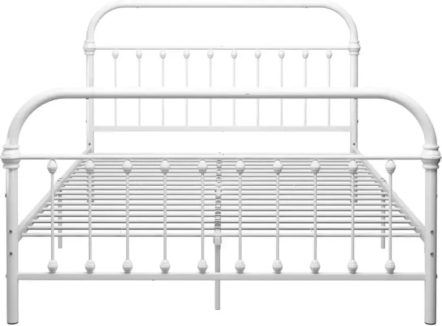 VidaXL -Bedframe-metaal-wit-160x200-cm