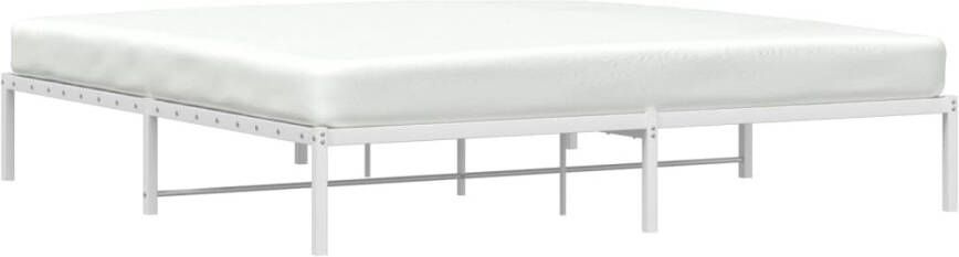 VidaXL -Bedframe-metaal-wit-193x203-cm