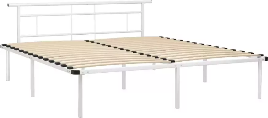 VidaXL -Bedframe-metaal-wit-200x200-cm