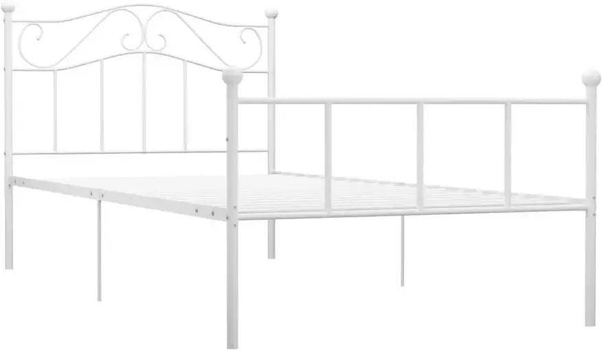 VidaXL -Bedframe-metaal-wit-90x200-cm - Foto 4