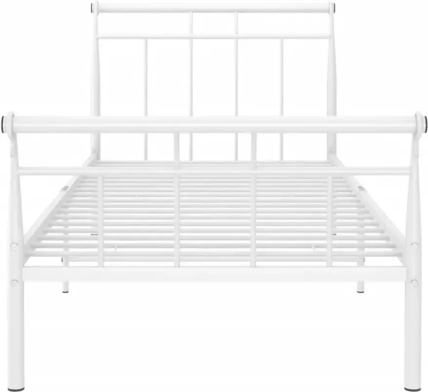 VidaXL -Bedframe-metaal-wit-90x200-cm