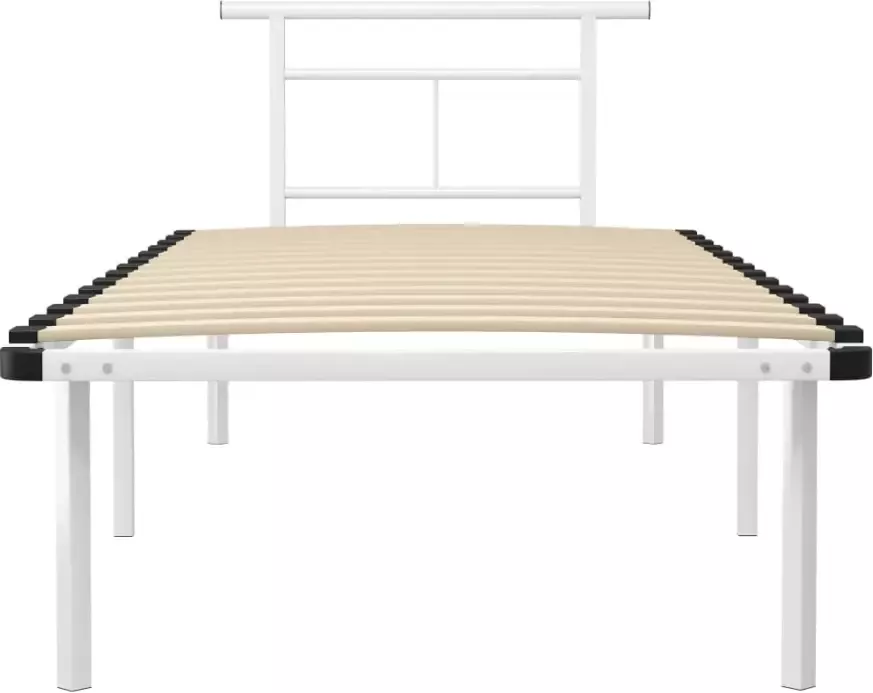 VidaXL -Bedframe-metaal-wit-90x200-cm - Foto 2