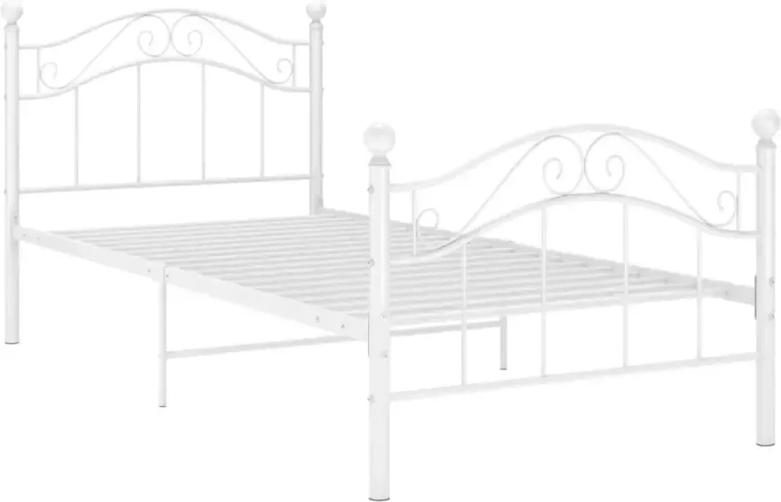 VidaXL -Bedframe-metaal-wit-90x200-cm - Foto 6