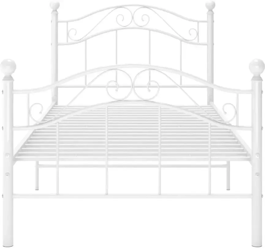 VidaXL -Bedframe-metaal-wit-90x200-cm