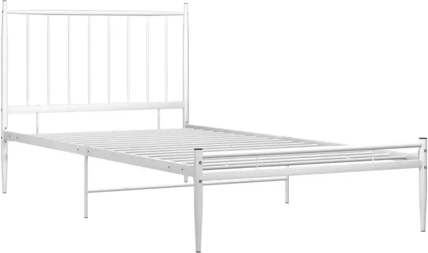 VidaXL -Bedframe-metaal-wit-90x200-cm - Foto 4