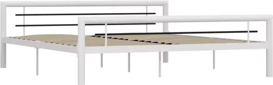 VidaXL -Bedframe-metaal-wit-en-zwart-180x200-cm - Foto 6