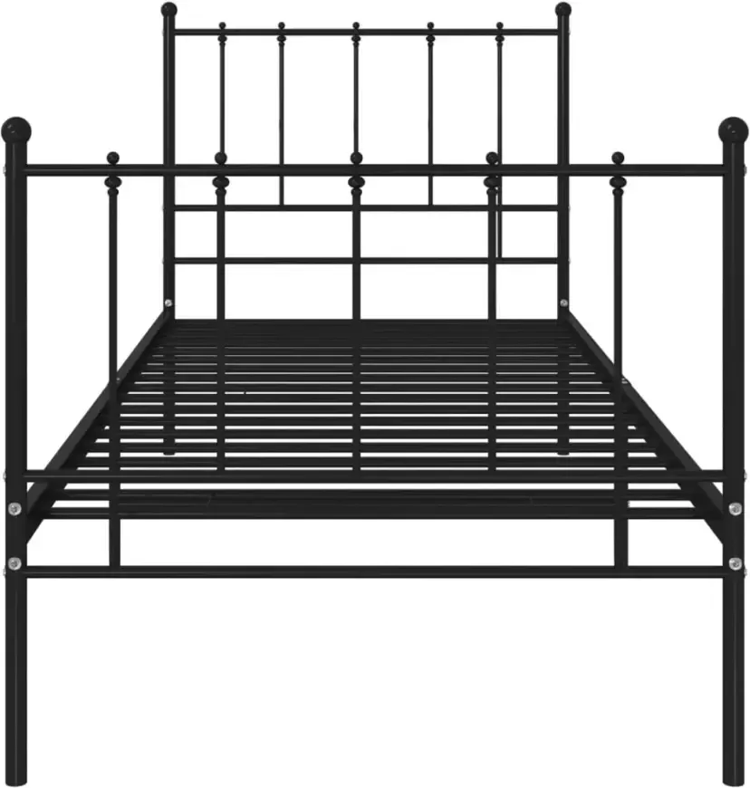 VidaXL -Bedframe-metaal-zwart-100x200-cm