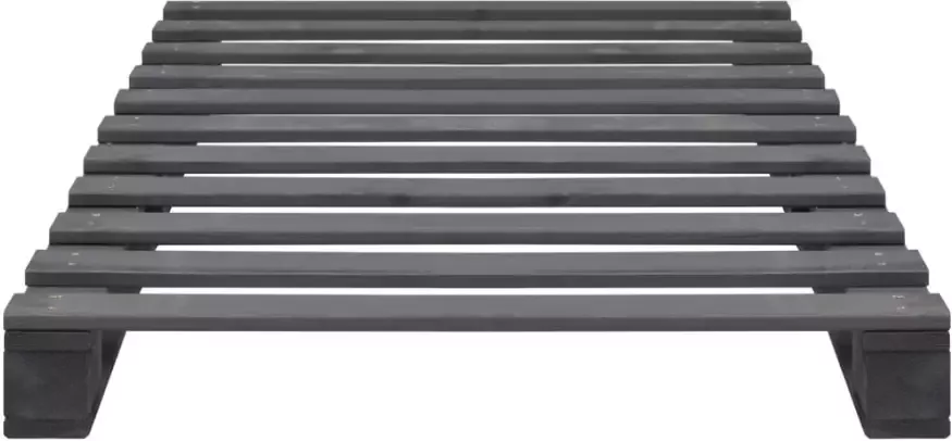 VidaXL -Bedframe-pallet-massief-grenenhout-grijs-100x200-cm