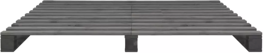 VidaXL -Bedframe-pallet-massief-grenenhout-grijs-140x200-cm - Foto 4