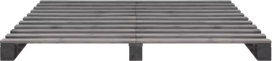 VidaXL -Bedframe-pallet-massief-grenenhout-grijs-180x200-cm - Foto 3