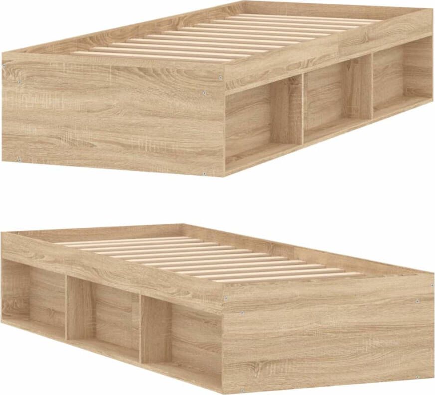 VidaXL -Bedframe-sonoma-eikenkleurig-75x190-cm-Small-Single