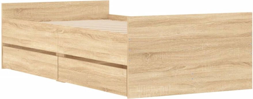 VidaXL -Bedframe-sonoma-eikenkleurig-75x190-cm-Small-Single - Foto 6