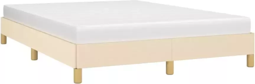 VidaXL Bedframe zonder matras stof crÃ¨mekleurig 140x190 cm - Foto 4