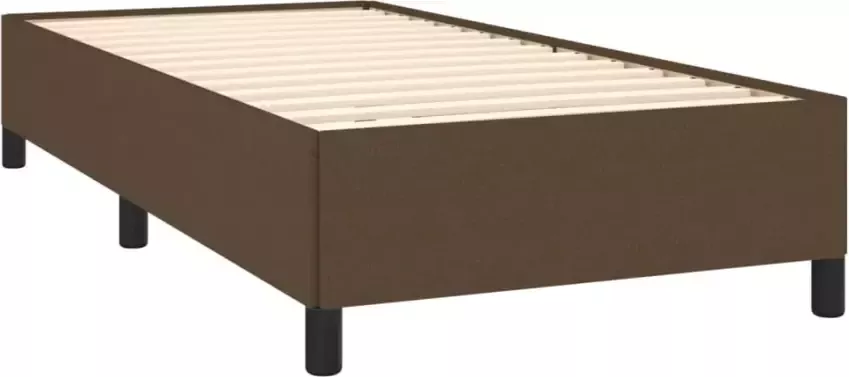 VIDAXL Bedframe zonder matras 100x200 cm stof donkerbruin - Foto 3