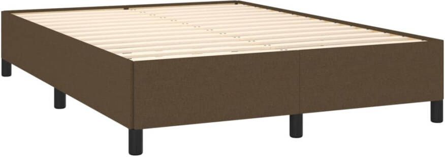 VIDAXL Bedframe zonder matras stof donkerbruin 140x190 cm - Foto 4