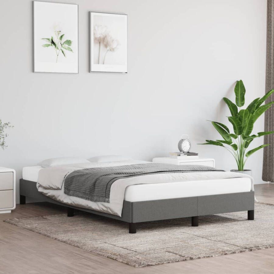 VidaXL Bedframe zonder matras 120x190 cm stof donkergrijs