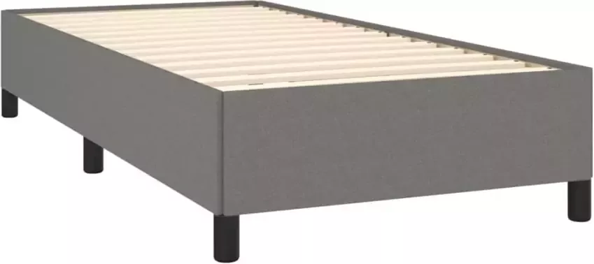 VIDAXL Bedframe zonder matras 90x190 cm stof donkergrijs - Foto 4