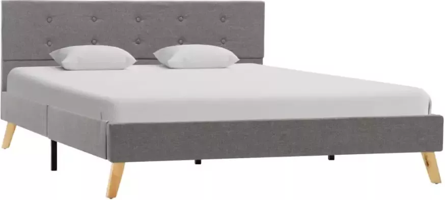 VidaXL -Bedframe-stof-lichtgrijs-140x200-cm - Foto 4