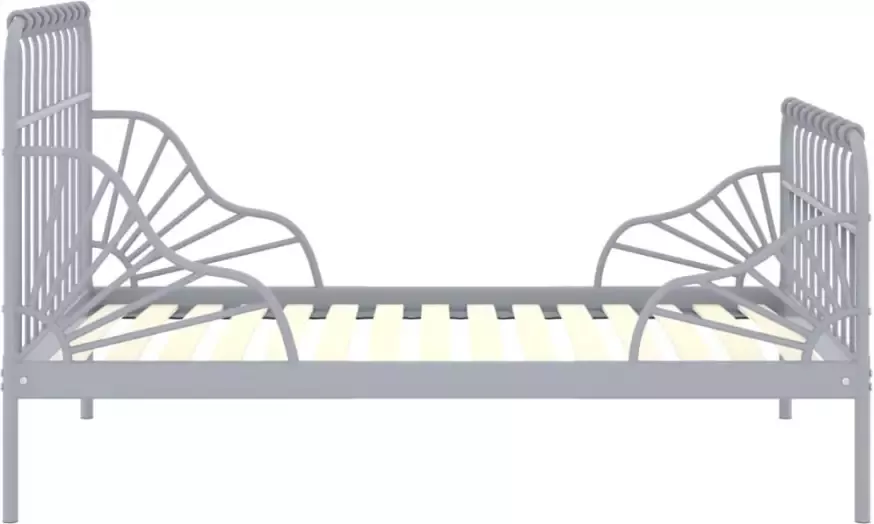 VidaXL -Bedframe-verlengbaar-metaal-grijs-80x130 200-cm - Foto 3