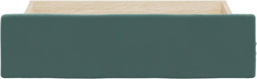 VIDAXL Bedlades 2 st bewerkt hout en fluweel donkergroen - Foto 3