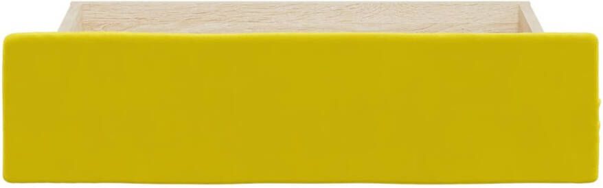VIDAXL Bedlades 2 st bewerkt hout en fluweel geel - Foto 3