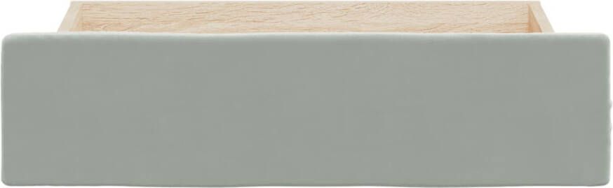 VIDAXL Bedlades 2 st bewerkt hout en fluweel lichtgrijs - Foto 3