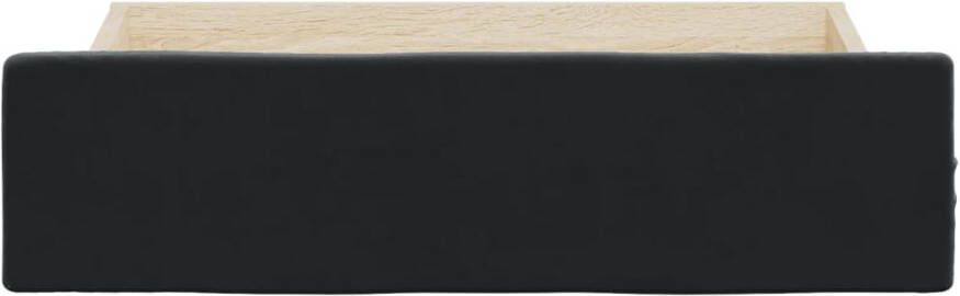 VIDAXL Bedlades 2 st bewerkt hout en fluweel zwart - Foto 3