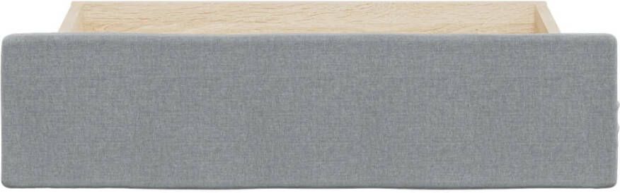 VidaXL Opberglades bed 2 st bewerkt hout bewerkt hout stof lichtgrijs - Foto 4