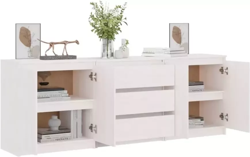 VidaXL -Bijzetkast-180x36x65-cm-massief-grenenhout-wit - Foto 2