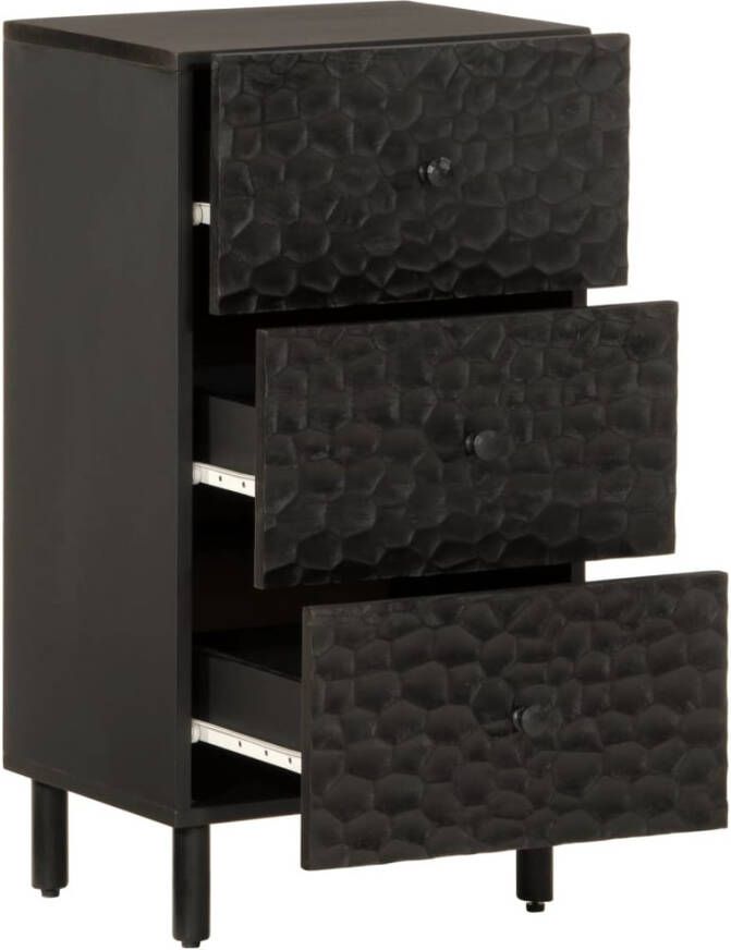 VidaXL -Bijzetkast-40x33x75-cm-massief-mangohout-zwart
