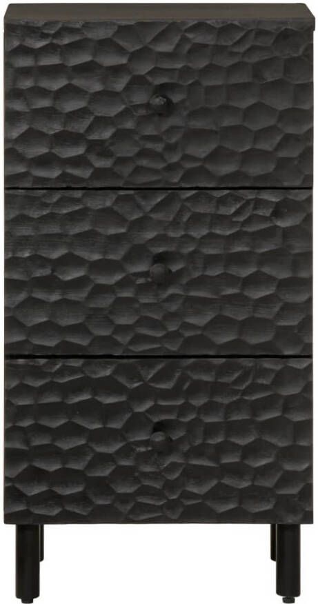 VidaXL -Bijzetkast-40x33x75-cm-massief-mangohout-zwart - Foto 4