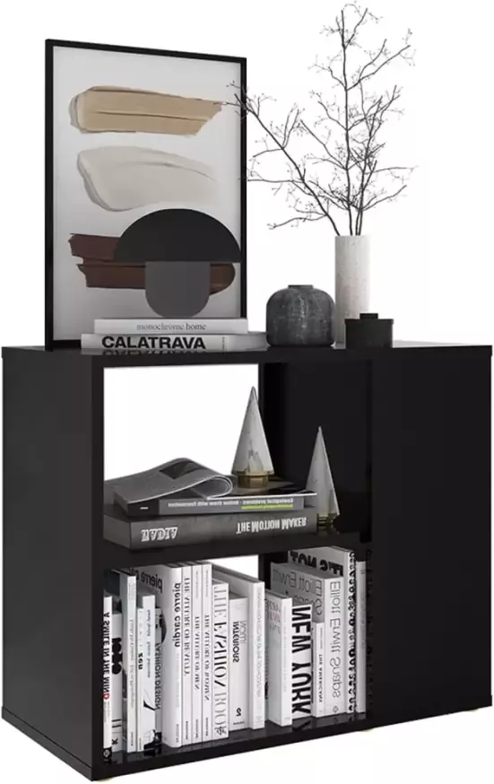 VidaXL Prolenta Premium Bijzetkast 60x30x50 cm spaanplaat zwart - Foto 4