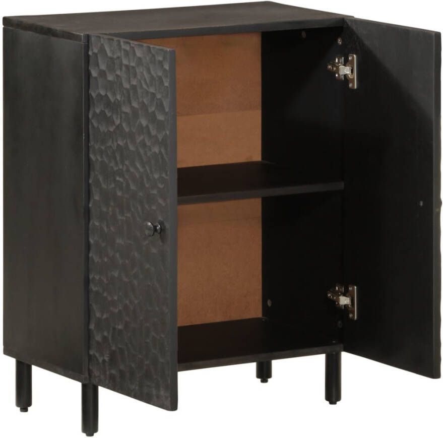 VidaXL -Bijzetkast-60x33x75-cm-massief-mangohout-zwart - Foto 2