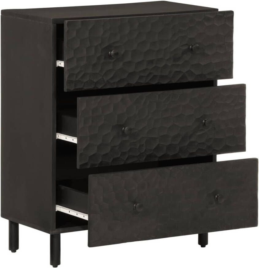 VidaXL -Bijzetkast-60x33x75-cm-massief-mangohout-zwart - Foto 5