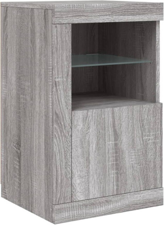 VidaXL -Bijzetkast-met-LED-bewerkt-hout-grijs-sonoma - Foto 2
