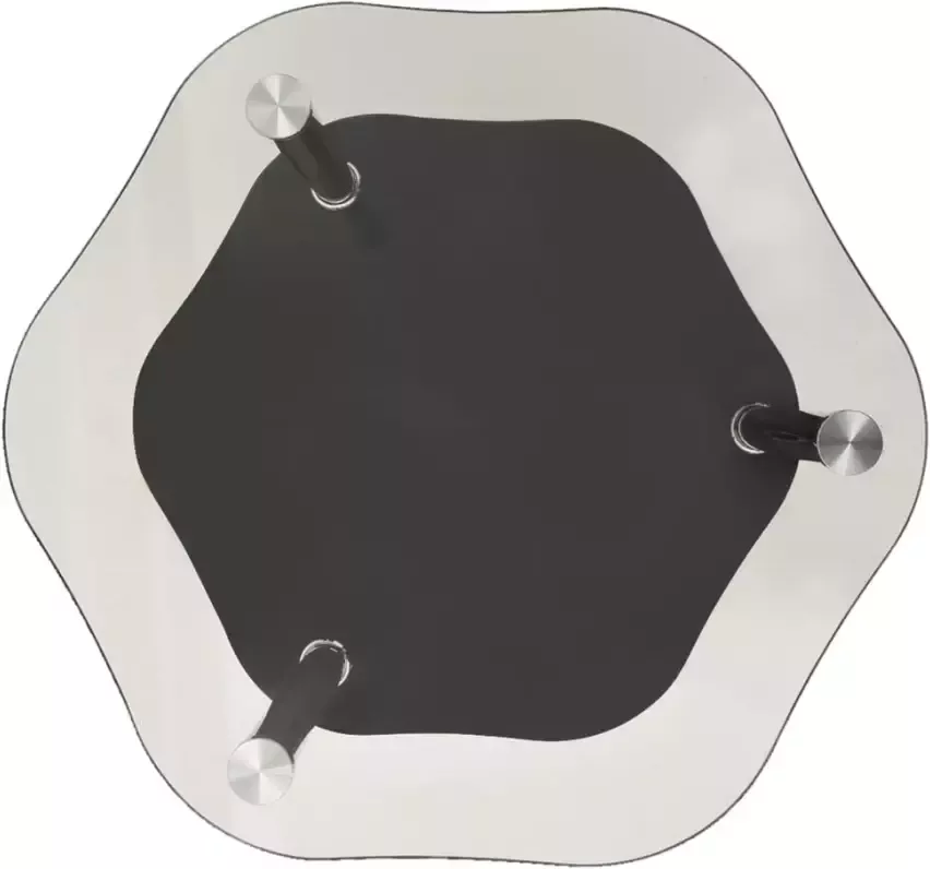VidaXL -Bijzettafel-2-laags-38x38x50-cm-gehard-glas-transparant-zwart