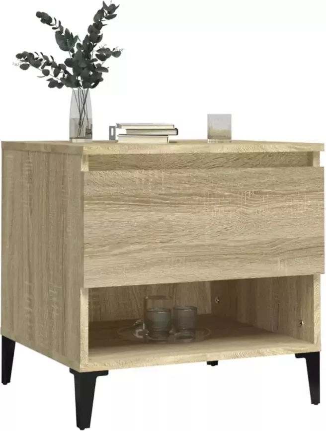 VidaXL -Bijzettafel-50x46x50-cm-bewerkt-hout-sonoma-eikenkleurig - Foto 4