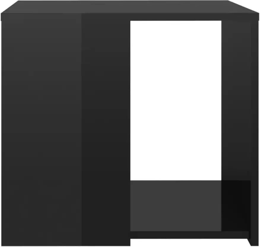VidaXL -Bijzettafel-50x50x45-cm-spaanplaat-hoogglans-zwart