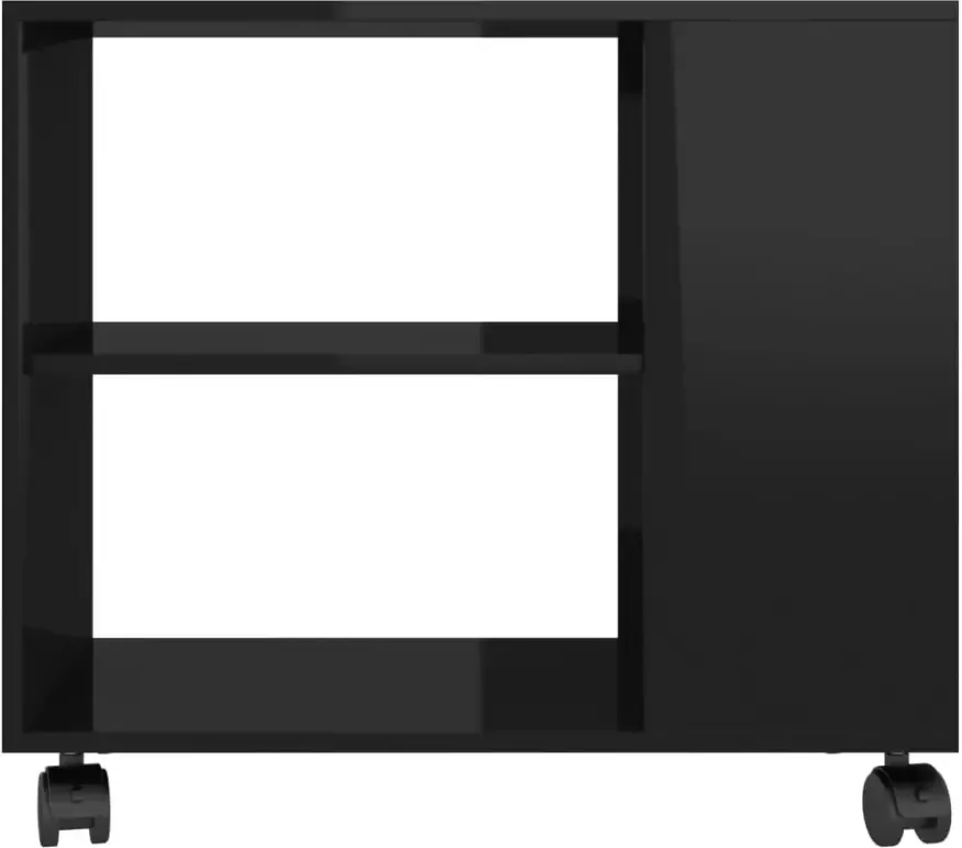 VidaXL -Bijzettafel-70x35x55-cm-bewerkt-hout-hoogglans-zwart - Foto 3
