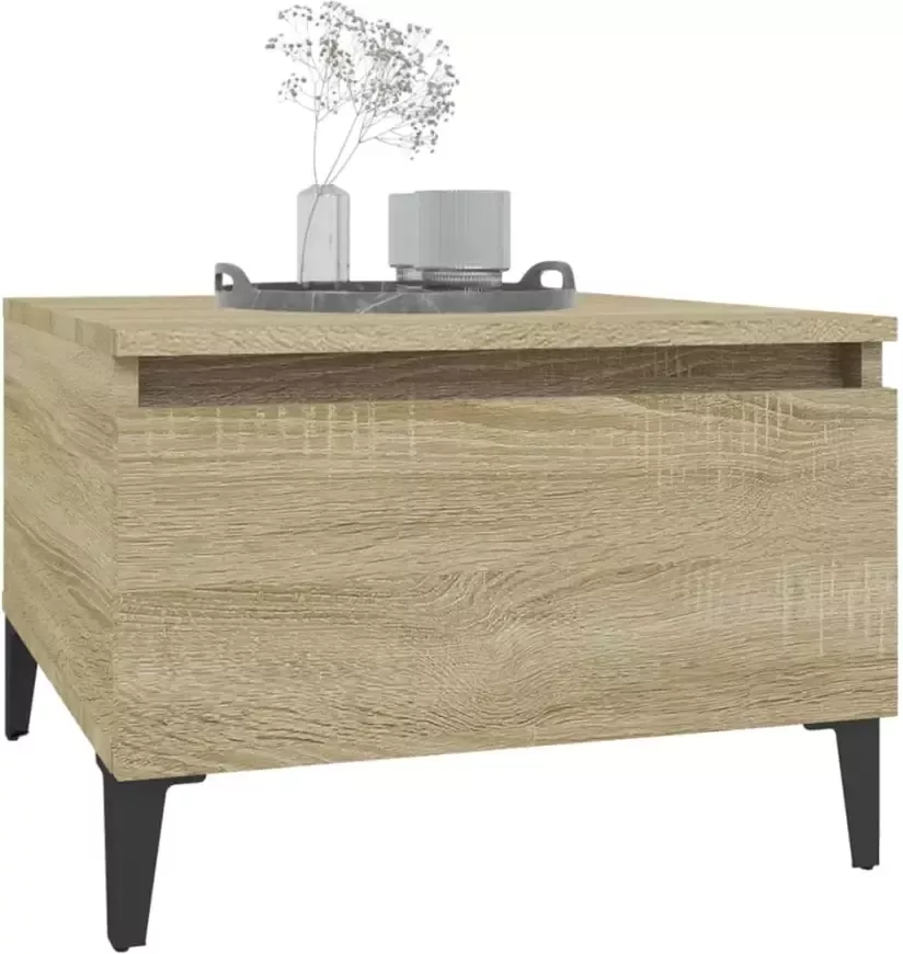 VidaXL -Bijzettafels-2-st-50x46x35-cm-bewerkt-hout-sonoma-eikenkleurig - Foto 2