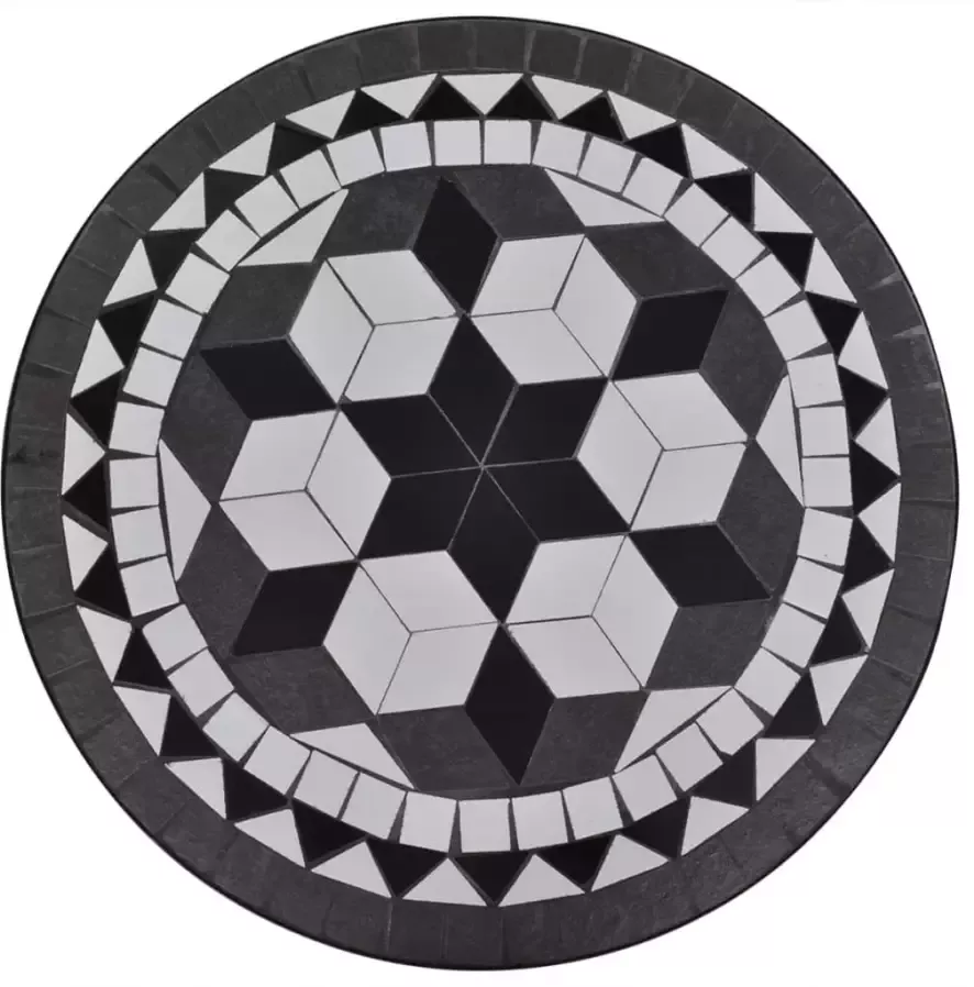 VIDAXL Bistrotafel 60 cm mozaïek zwart en wit - Foto 2