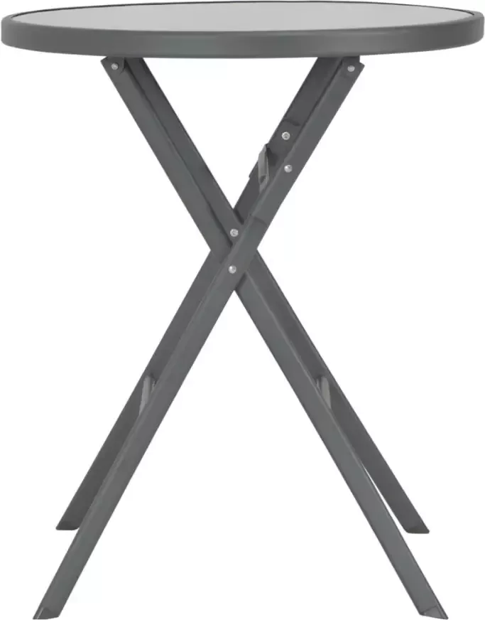 VIDAXL Bistrotafel inklapbaar 60x70 cm glas en staal grijs